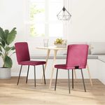 Casa si Gradina - Mobilier - Scaune si fotolii - Scaune - Scaune de bucatarie, 2 buc., rosu vin, catifea - Infinity.ro