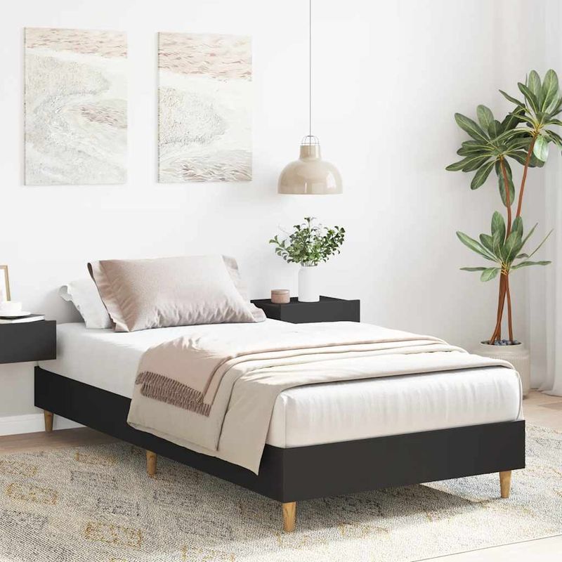 Casa si Gradina - Mobilier - Paturi si accesorii - Paturi - Cadru de pat fara saltea, negru, 90x200 cm, lemn prelucrat - Infinity.ro