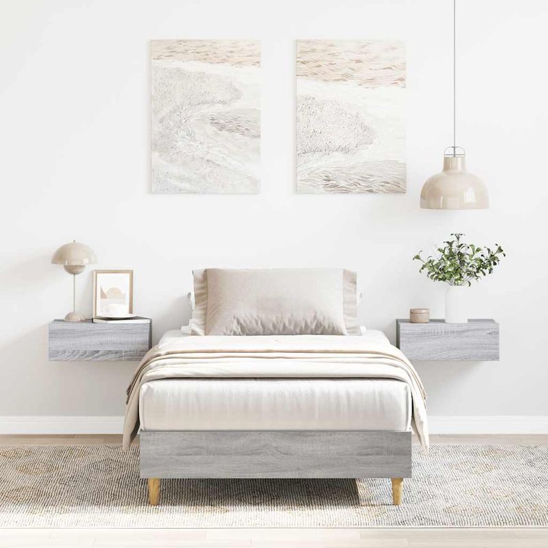 Casa si Gradina - Mobilier - Paturi si accesorii - Paturi - Cadru de pat fara saltea Gri Sonoma 90x190 cm Lemn prelucrat - Infinity.ro