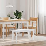 Casa si Gradina - Mobilier - Canapele si coltare - Banchete - Banca 90 cm din lemn masiv alb cauciuc - Infinity.ro