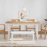 Casa si Gradina - Mobilier - Canapele si coltare - Banchete - Banca 90 cm din lemn masiv alb cauciuc - Infinity.ro