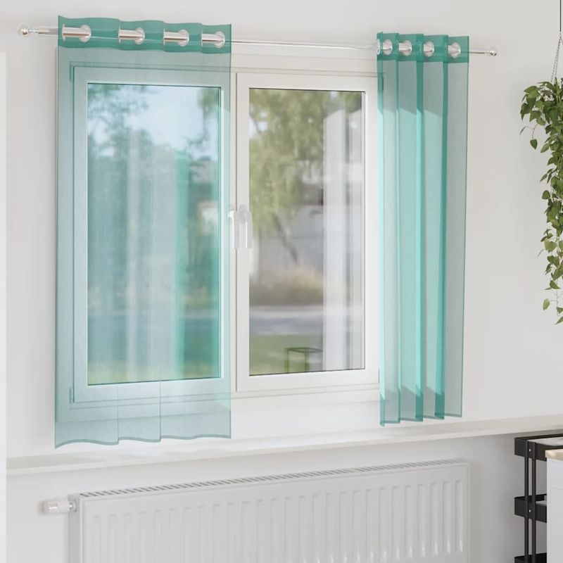 Casa si Gradina - Textile si covoare - Perdele si draperii - Perdele - Perdele Voile cu Oeje 2 buc Turcoaz, mărime 140x175 cm - Infinity.ro