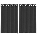 Casa si Gradina - Textile si covoare - Perdele si draperii - Perdele - Perdele Voile cu Oeli 2 buc Negru 140x175 cm - Infinity.ro