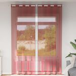 Casa si Gradina - Textile si covoare - Perdele si draperii - Perdele - Perdele Voile cu Oelii 2 buc rosu vin, mărime 140x260 cm - Infinity.ro