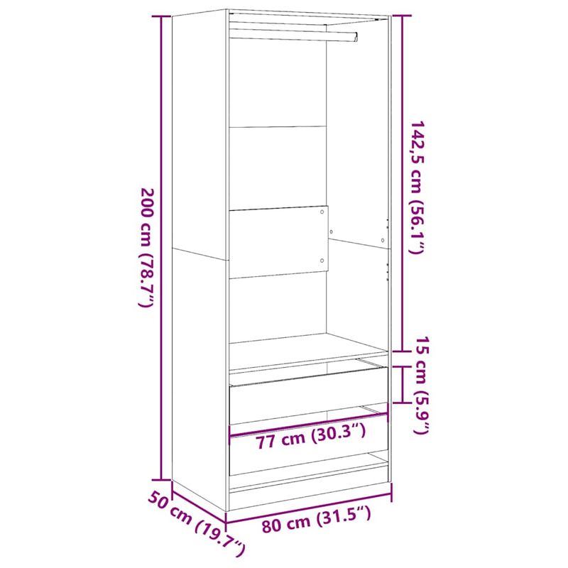 Casa si Gradina - Mobilier - Dulapuri si sifoniere - Sifoniere - Sifonier, lemn vechi, 80x50x200 cm, lemn prelucrat, cantitate 2 sertare - Infinity.ro