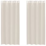 Casa si Gradina - Textile si covoare - Perdele si draperii - Perdele - Perdele Voile cu Oeli 2 buc Crem 140x245 cm - Infinity.ro