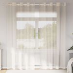 Casa si Gradina - Textile si covoare - Perdele si draperii - Perdele - Perdele Voile cu Oeli 2 buc Crem 140x245 cm - Infinity.ro