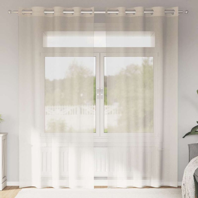 Casa si Gradina - Textile si covoare - Perdele si draperii - Perdele - Perdele Voile cu Oeli 2 buc Crem 140x245 cm - Infinity.ro