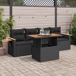 Casa si Gradina - Gradina si terasa - Mobilier exterior - Seturi mobila gradina - Set mobilier de gradina cu perne, 5 piese,poliratan/lemn acacia - Infinity.ro