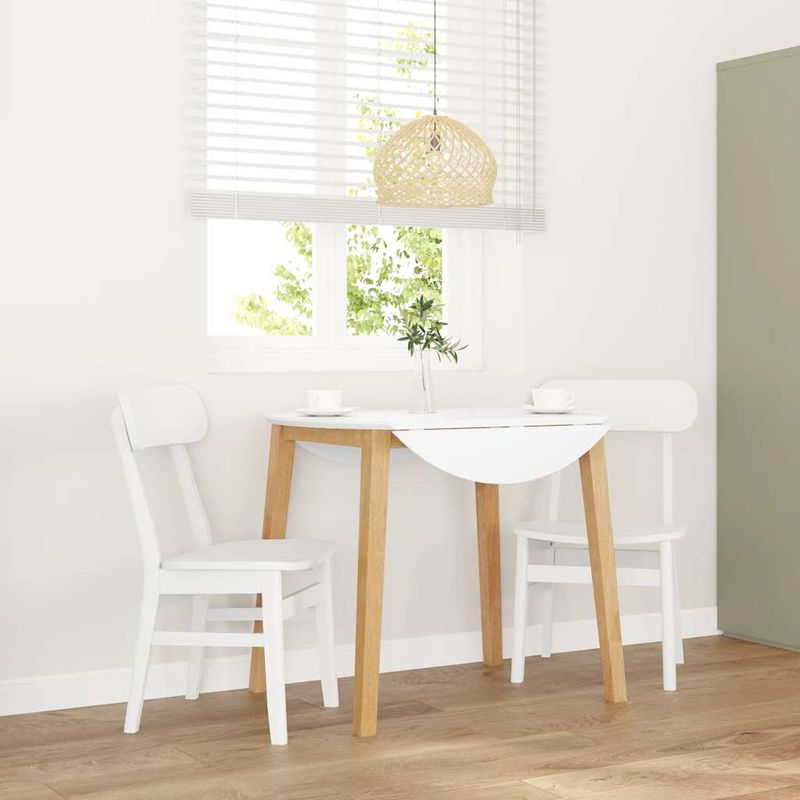 Casa si Gradina - Mobilier - Scaune si fotolii - Scaune - Scaune de sufragerie 2 buc Cauciuc din lemn masiv alb - Infinity.ro