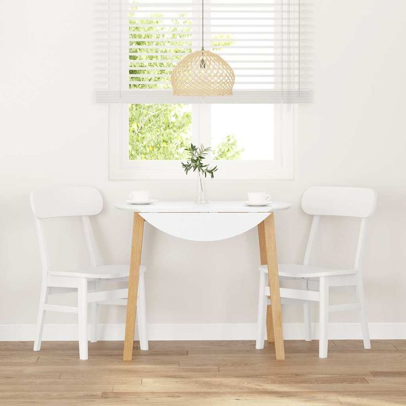 Casa si Gradina - Mobilier - Scaune si fotolii - Scaune - Scaune de sufragerie 2 buc Cauciuc din lemn masiv alb - Infinity.ro