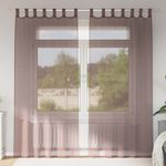 Casa si Gradina - Textile si covoare - Perdele si draperii - Perdele - Perdele Voile cu buzunare pentru bare 2 buc Maro, mărime 140x225 cm - Infinity.ro