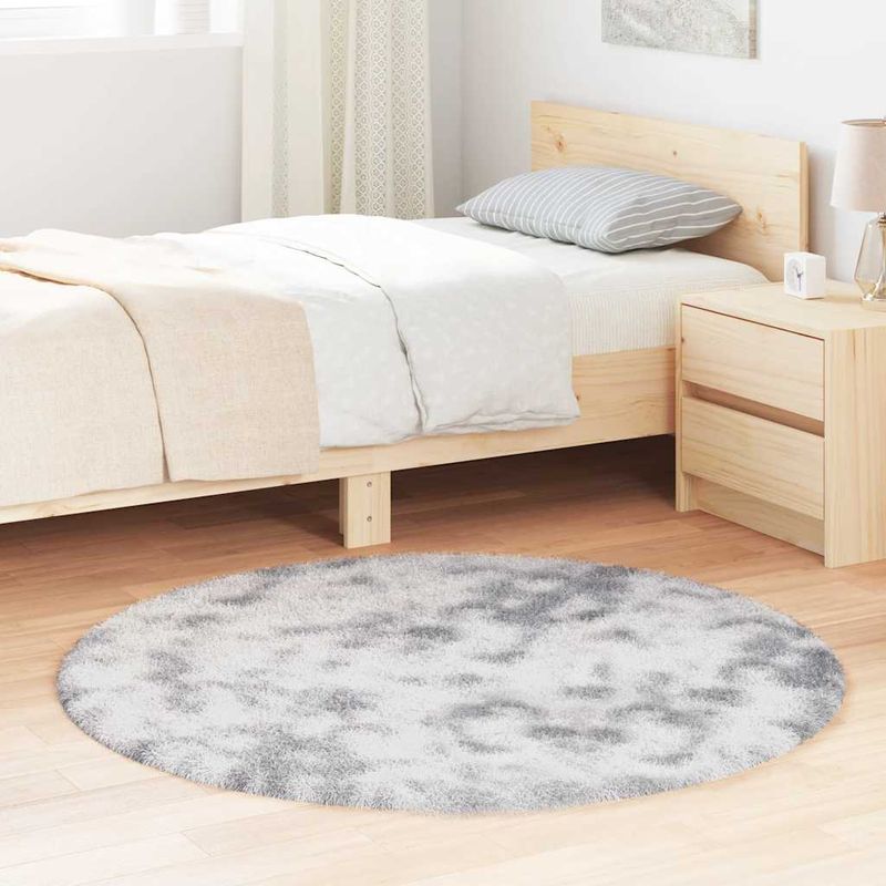 Casa si Gradina - Textile si covoare - Covoare - Covoare casa - Covor shaggy cu pom inalt, NAVARRA, gri deschis, 120x120 cm, formă rotund - Infinity.ro