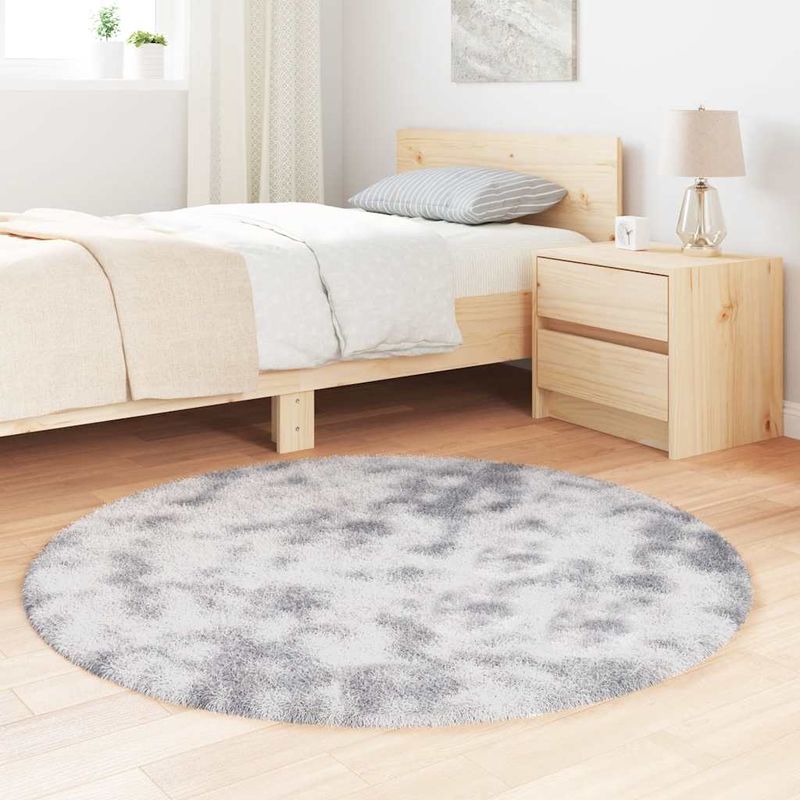 Casa si Gradina - Textile si covoare - Covoare - Covoare casa - Covor shaggy cu pom inalt, NAVARRA, gri deschis, 120x120 cm, formă rotund - Infinity.ro