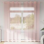 Casa si Gradina - Textile si covoare - Perdele si draperii - Perdele - Perdele Voile cu Oelii 2 buc Roz 140x225 cm - Infinity.ro