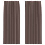 Casa si Gradina - Textile si covoare - Perdele si draperii - Perdele - Perdele Voile cu tabla 2 buc Maro, mărime 140x225 cm - Infinity.ro