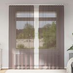 Casa si Gradina - Textile si covoare - Perdele si draperii - Perdele - Perdele Voile cu tabla 2 buc Maro, mărime 140x225 cm - Infinity.ro