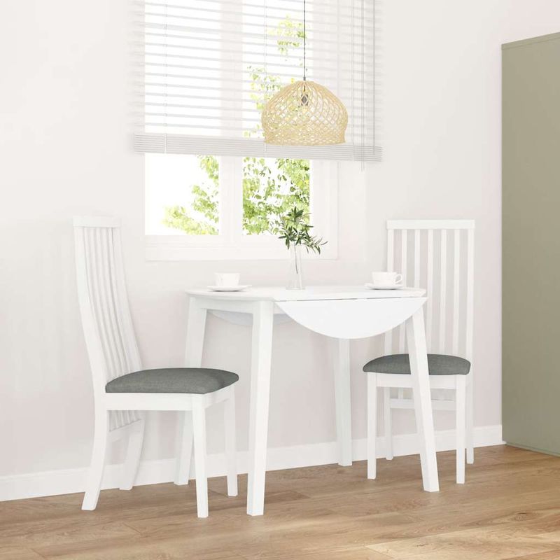 Casa si Gradina - Mobilier - Scaune si fotolii - Scaune - Scaune de sufragerie cu perne 2 buc cauciuc din lemn masiv alb - Infinity.ro