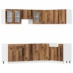 Casa si Gradina/Mobilier/Comode si corpuri/Corpuri bucatarie - Set dulap de bucatarie din 11 piese Lemn vechi Lemn prelucrat - Infinity.ro