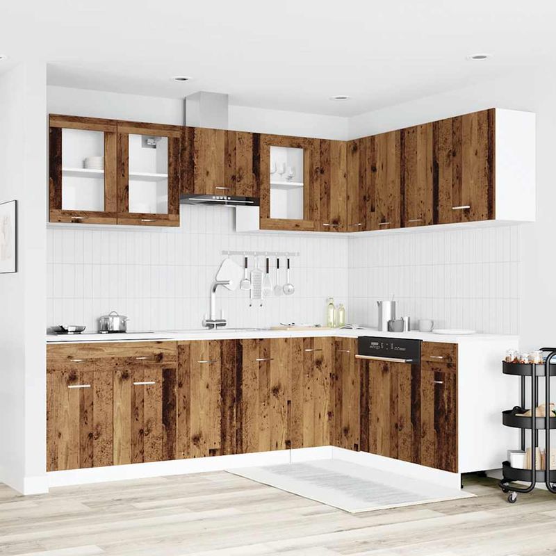 Casa si Gradina/Mobilier/Comode si corpuri/Corpuri bucatarie - Set dulap de bucatarie din 11 piese Lemn vechi Lemn prelucrat - Infinity.ro