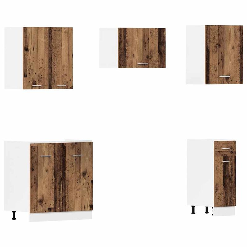 Casa si Gradina/Mobilier/Comode si corpuri/Corpuri bucatarie - Set dulap de bucatarie din 11 piese Lemn vechi Lemn prelucrat - Infinity.ro