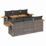 Casa si Gradina - Gradina si terasa - Mobilier exterior - Seturi mobila gradina - Set canapele gradina cu perne 7 piese gri poliratan/lemn acacia - Infinity.ro