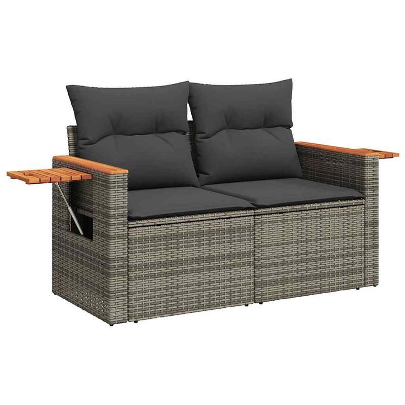 Casa si Gradina - Gradina si terasa - Mobilier exterior - Seturi mobila gradina - Set canapele gradina cu perne 7 piese gri poliratan/lemn acacia - Infinity.ro