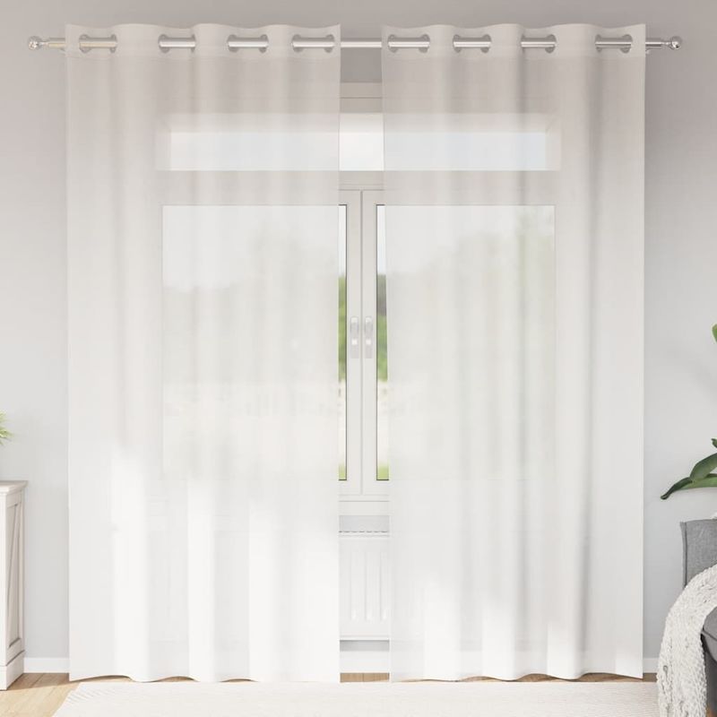 Casa si Gradina - Textile si covoare - Perdele si draperii - Perdele - Perdele Voile cu Oeje 2 buc Alb, mărime 140x245 cm - Infinity.ro