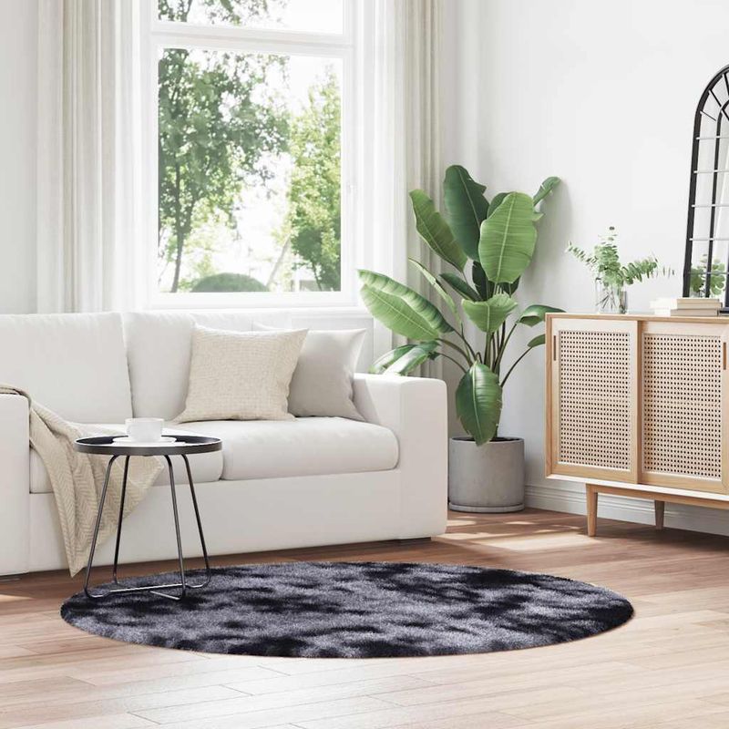 Casa si Gradina - Textile si covoare - Covoare - Covoare casa - Covor shaggy cu pom inalt, NAVARRA, gri inchis, 160x160 cm, formă rotund - Infinity.ro