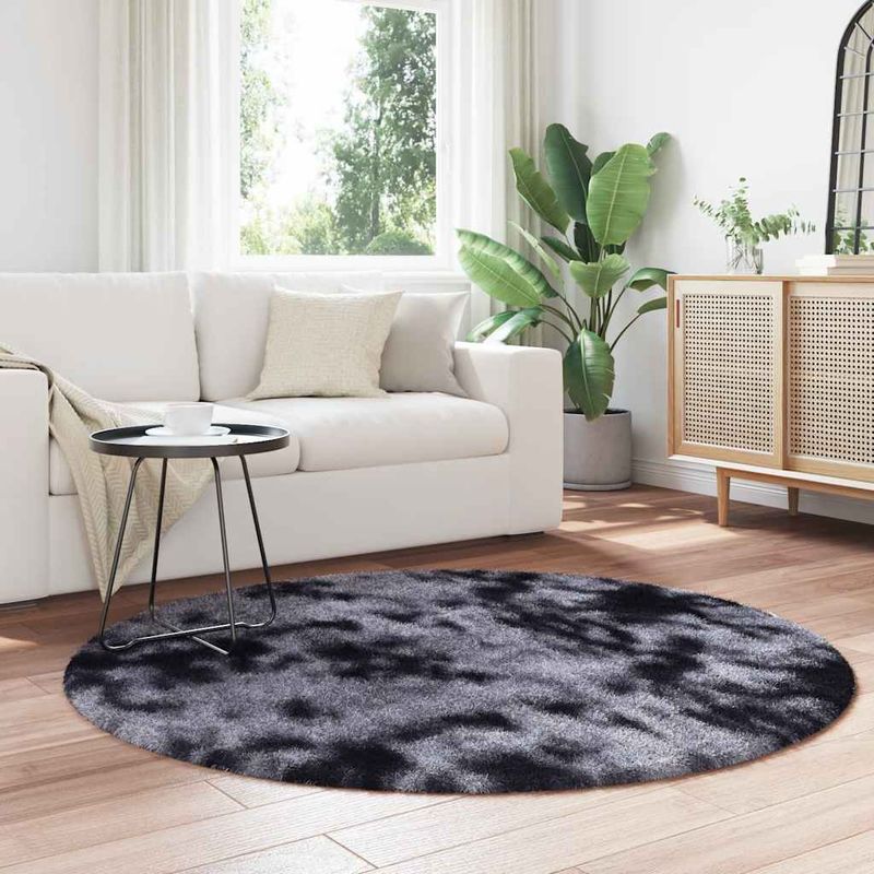 Casa si Gradina - Textile si covoare - Covoare - Covoare casa - Covor shaggy cu pom inalt, NAVARRA, gri inchis, 160x160 cm, formă rotund - Infinity.ro