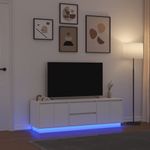 Casa si Gradina - Mobilier - Comode si corpuri - Comode - Dulap TV cu lumini LED alb 160,5x41x50 cm - Infinity.ro