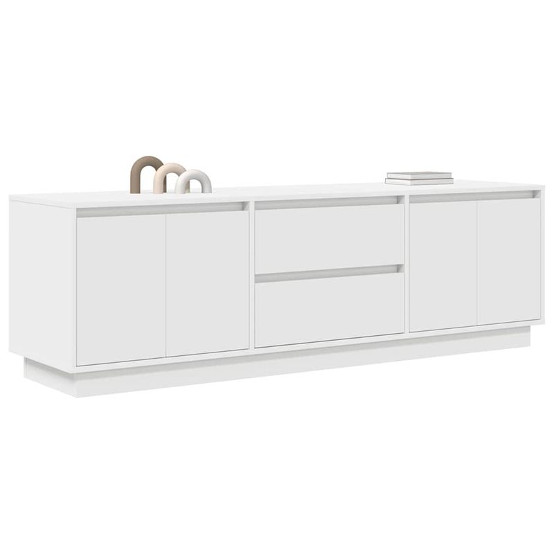 Casa si Gradina - Mobilier - Comode si corpuri - Comode - Dulap TV cu lumini LED alb 160,5x41x50 cm - Infinity.ro