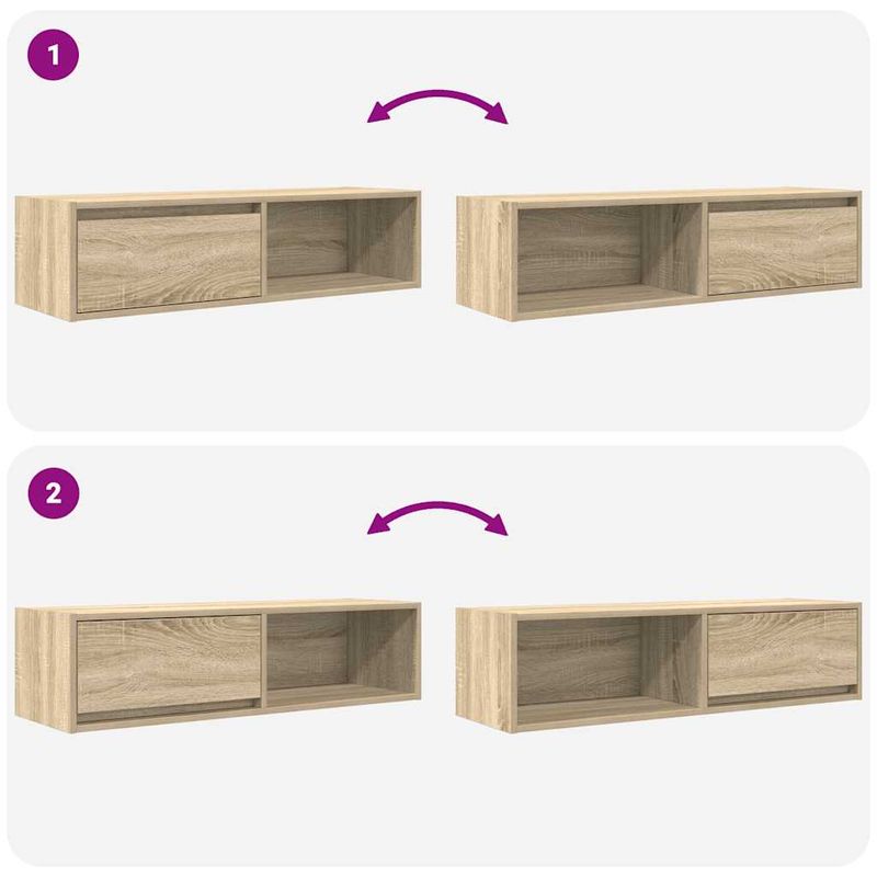 Casa si Gradina - Mobilier - Comode si corpuri - Comode - Dulapuri TV 2 buc Stejar Sonoma 100x31x25,5 cm Lemn prelucrat - Infinity.ro