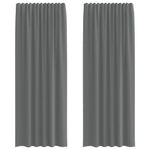 Casa si Gradina - Textile si covoare - Perdele si draperii - Perdele - Perdele Voile cu Bucle 2 buc Gri Inchis 140x260 cm - Infinity.ro