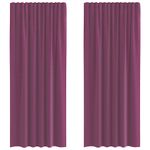 Casa si Gradina - Textile si covoare - Perdele si draperii - Perdele - Perdele Voile cu Bucle 2 buc Violet 140x245 cm - Infinity.ro
