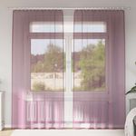 Casa si Gradina - Textile si covoare - Perdele si draperii - Perdele - Perdele Voile cu Bucle 2 buc Violet 140x245 cm - Infinity.ro