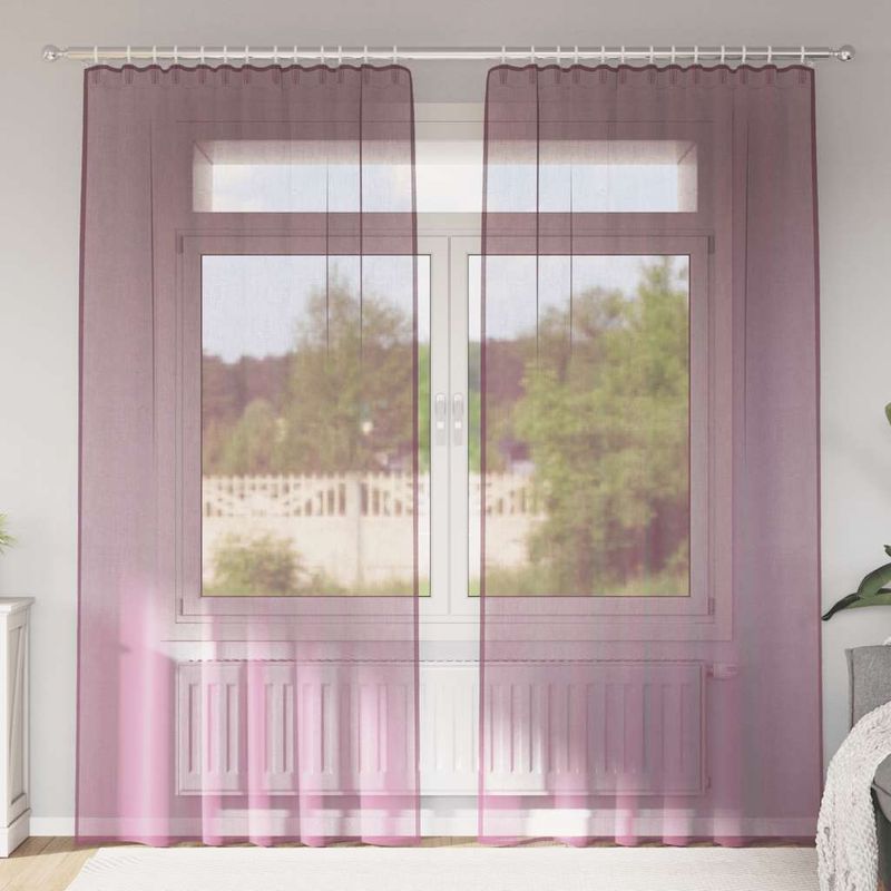 Casa si Gradina - Textile si covoare - Perdele si draperii - Perdele - Perdele Voile cu Bucle 2 buc Violet 140x245 cm - Infinity.ro