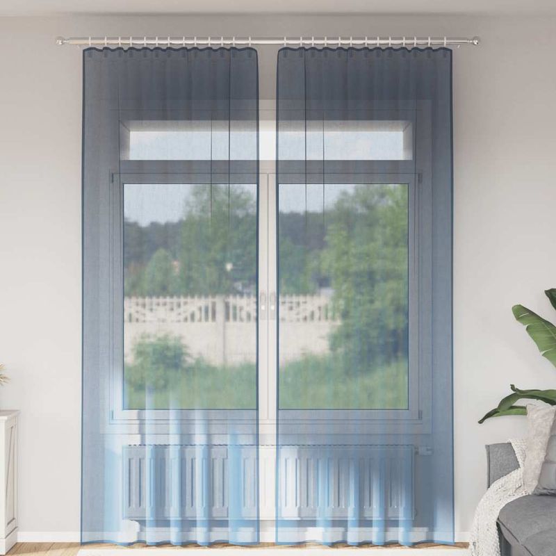 Casa si Gradina - Textile si covoare - Perdele si draperii - Perdele - Perdele Voile cu Bucle 2 buc Albastru Regal 140x260 cm - Infinity.ro