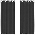 Casa si Gradina - Textile si covoare - Perdele si draperii - Perdele - Perdele Voile cu Oeli 2 buc Negru 140x245 cm - Infinity.ro
