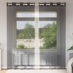 Casa si Gradina - Textile si covoare - Perdele si draperii - Perdele - Perdele Voile cu Oeli 2 buc Negru 140x245 cm - Infinity.ro