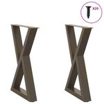 Casa si Gradina - Mobilier - Feronerie si accesorii mobila - Picioare pentru masa 2 buc Otel natural 60x(72-73,3) cm Otel - Infinity.ro