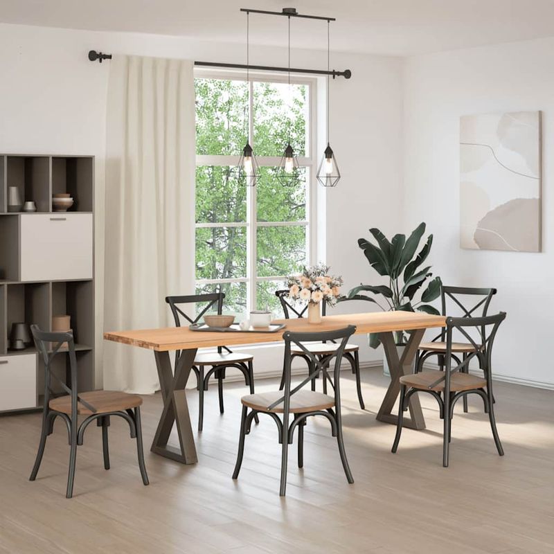 Casa si Gradina - Mobilier - Feronerie si accesorii mobila - Picioare pentru masa 2 buc Otel natural 60x(72-73,3) cm Otel - Infinity.ro