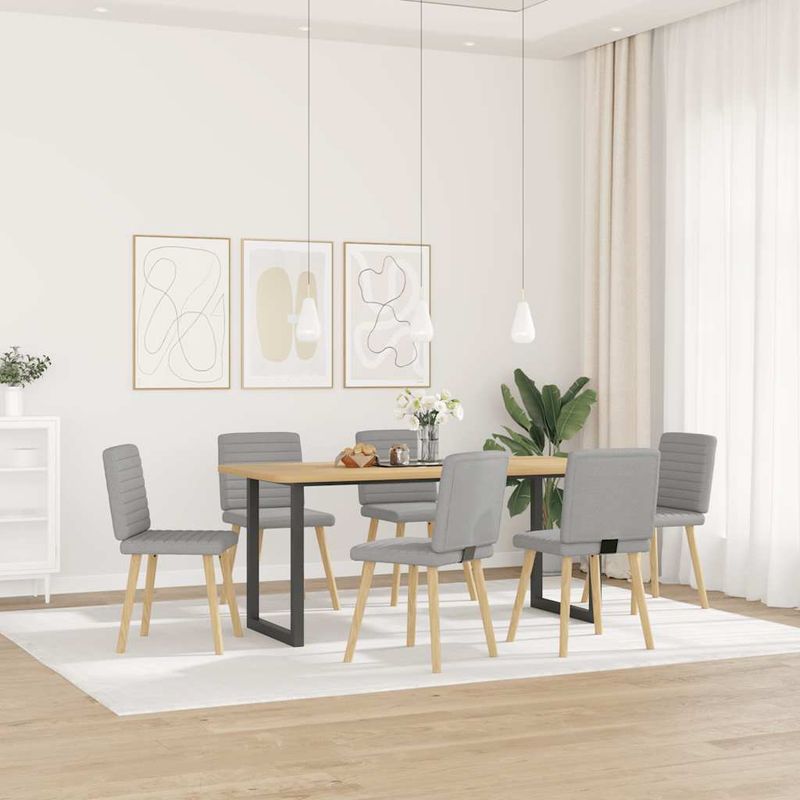 Casa si Gradina - Mobilier - Scaune si fotolii - Scaune - Scaune de sufragerie 6 buc tesatura gri nor - Infinity.ro
