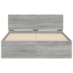 Casa si Gradina - Mobilier - Paturi si accesorii - Paturi - Cadru de pat cu tablie si LED, gri sonoma, 135x190 cm - Infinity.ro