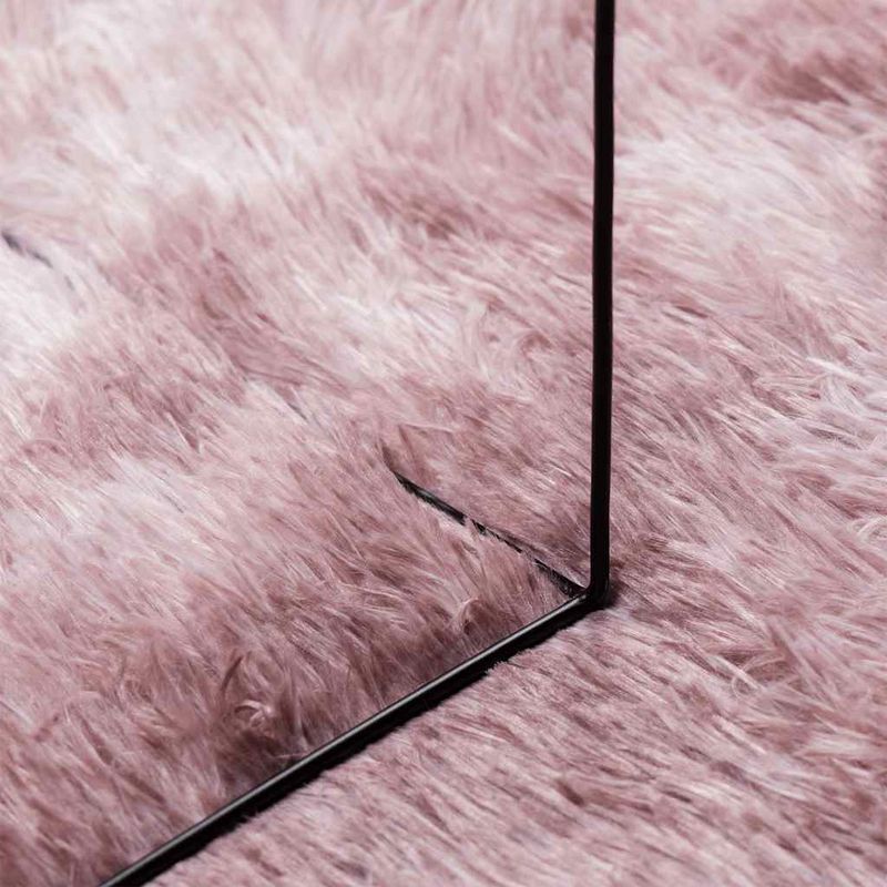 Casa si Gradina - Textile si covoare - Covoare - Covoare casa - Covor shaggy cu pom inalt, NAVARRA, roz praf, 120x120 cm, formă rotund - Infinity.ro