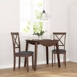 Casa si Gradina - Mobilier - Scaune si fotolii - Scaune - Scaune sufragerie cu perne 2 buc. cauciuc din lemn masiv maro - Infinity.ro