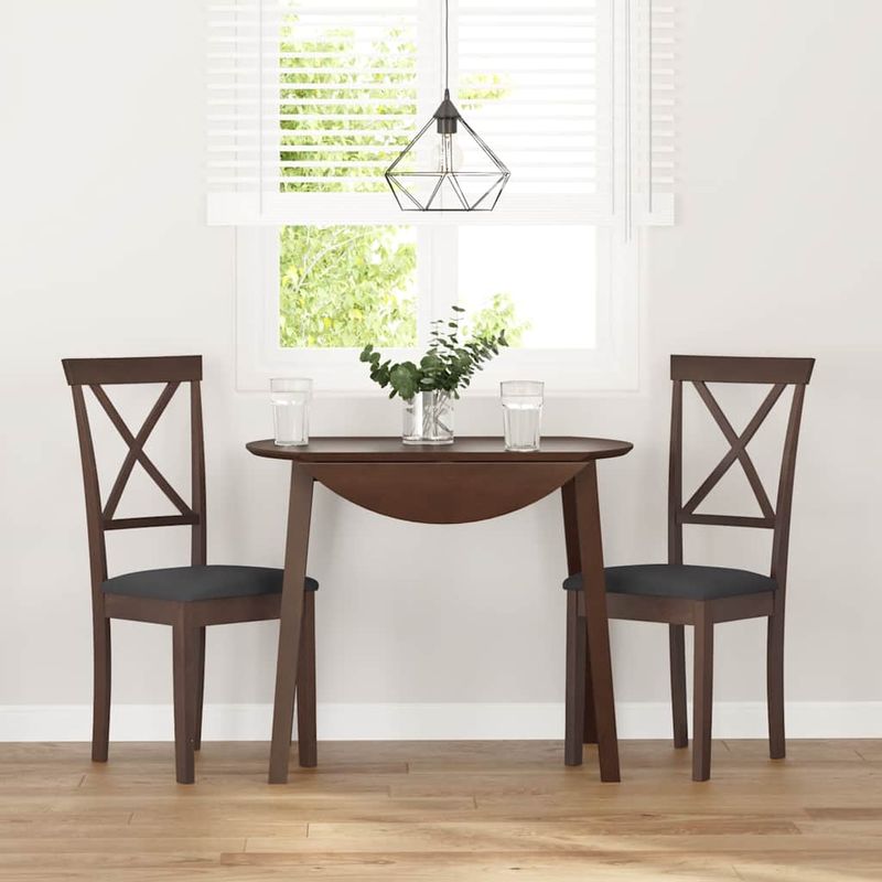 Casa si Gradina - Mobilier - Scaune si fotolii - Scaune - Scaune sufragerie cu perne 2 buc. cauciuc din lemn masiv maro - Infinity.ro