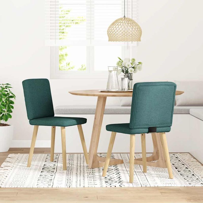 Casa si Gradina - Mobilier - Scaune si fotolii - Scaune - Scaune de bucatarie, 2 buc., verde inchis, material textil - Infinity.ro