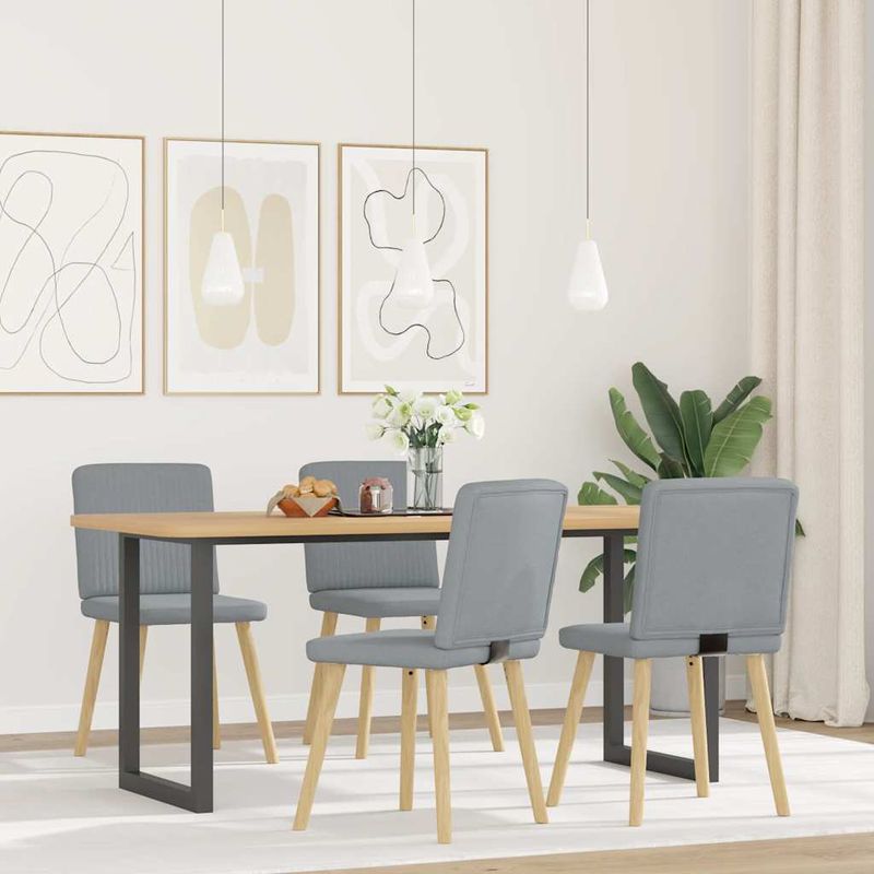Casa si Gradina - Mobilier - Scaune si fotolii - Scaune - Scaune de bucatarie pivotante, 4 buc., gri deschis, textil - Infinity.ro