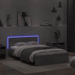 Casa si Gradina - Mobilier - Paturi si accesorii - Paturi - Cadru de pat cu tablie si LED, gri sonoma, 120x190 cm - Infinity.ro